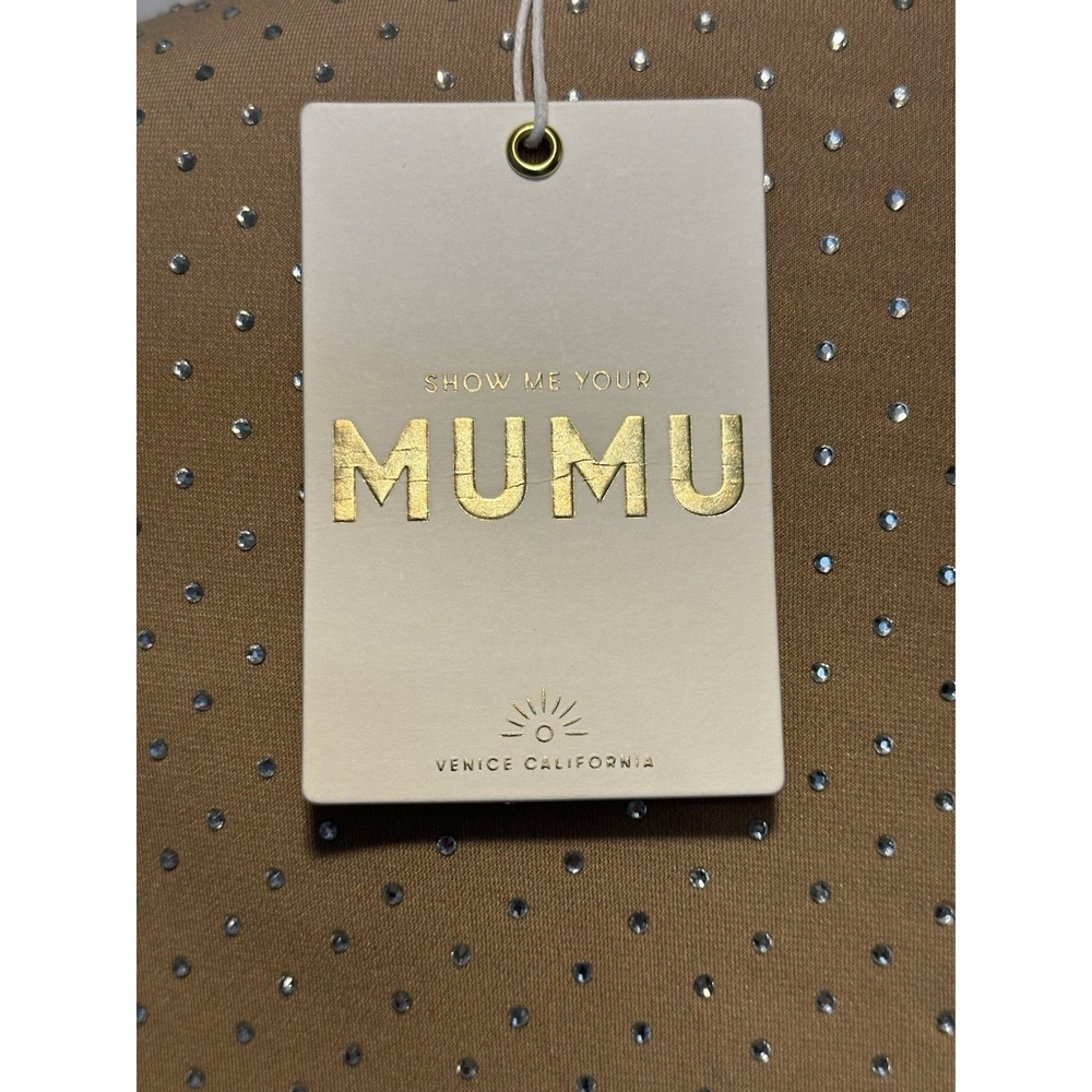 NWT Show Me Your Mumu All Out Maxi Dress Taupe Size XL Stretch Rhinestone - Picture 8 of 9